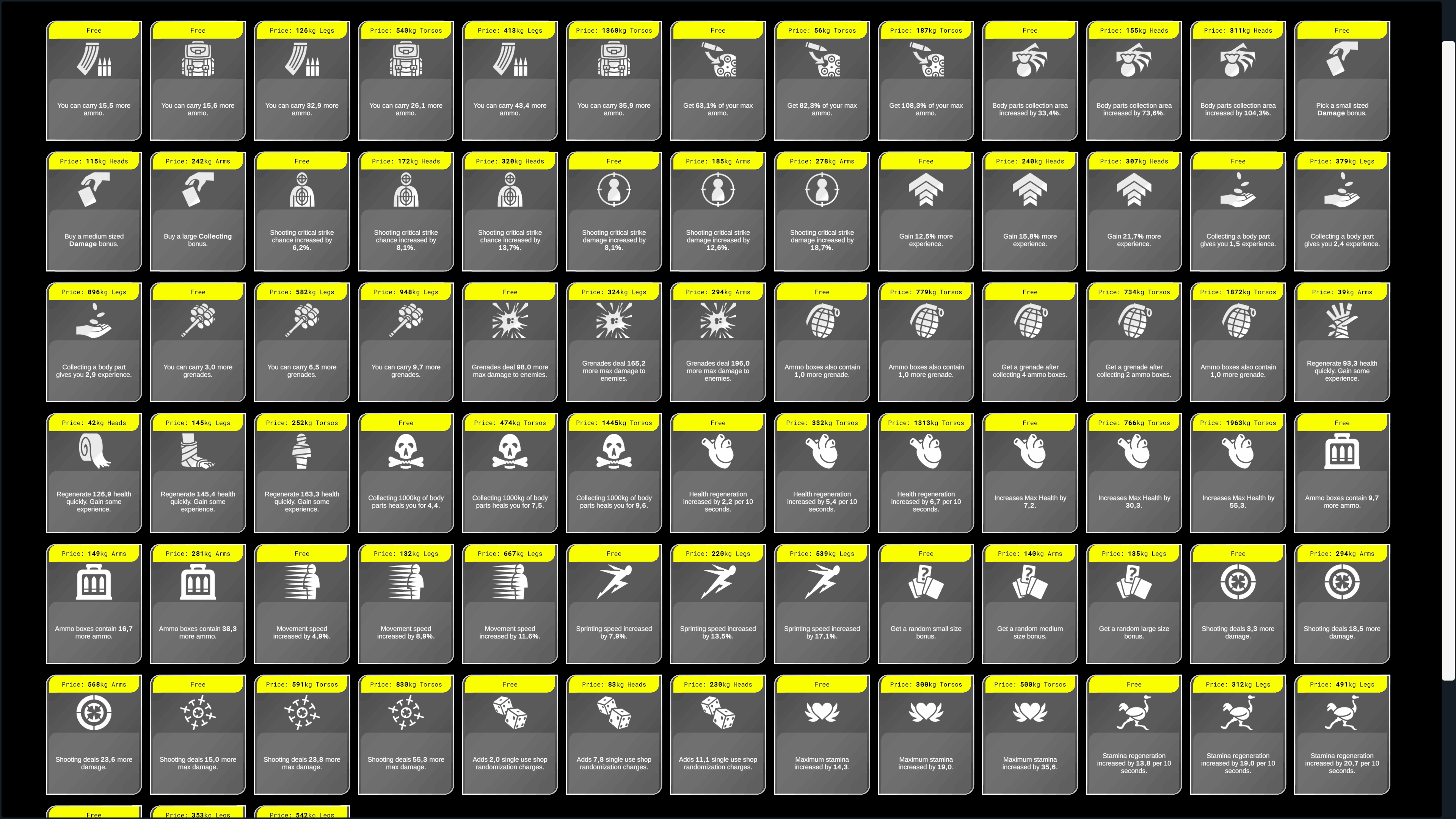 Card collection All Cards Zombie Shooter